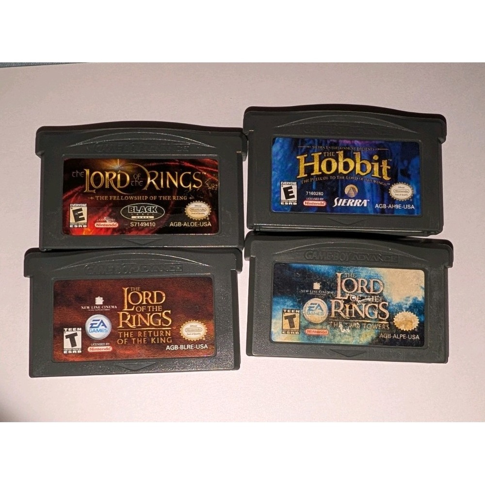 Nintendo Game Boy Advance Lord of the Rings & The Hobbit Lot 4 Games Tested GBA